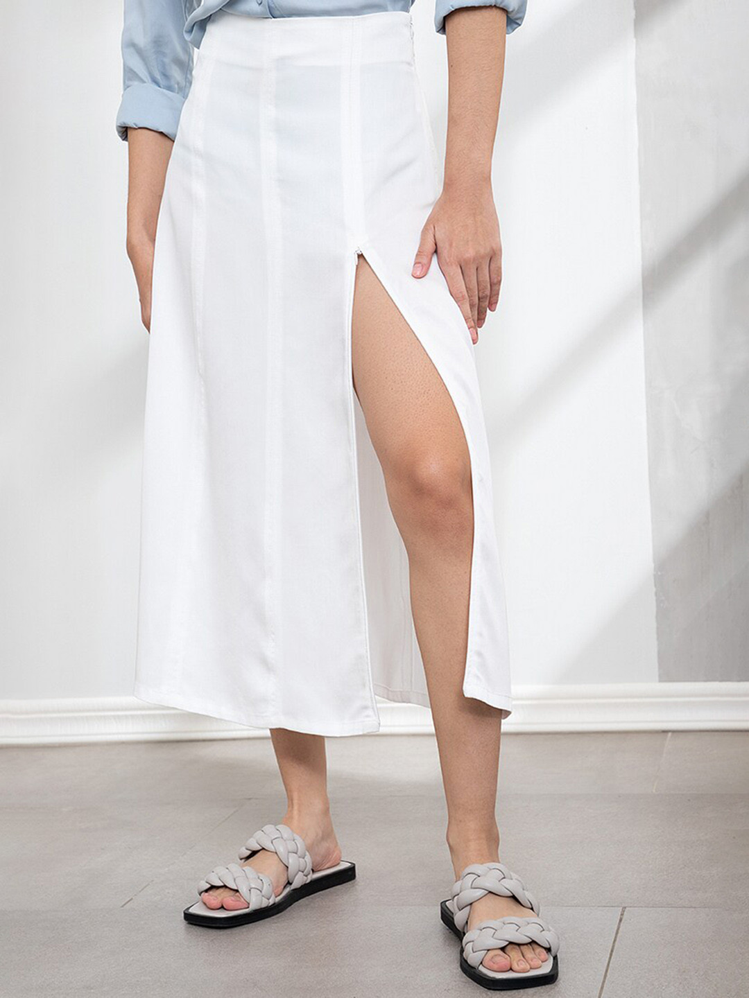 

ORIGIN BY ZALORA White Seam Detail Midi Skirt