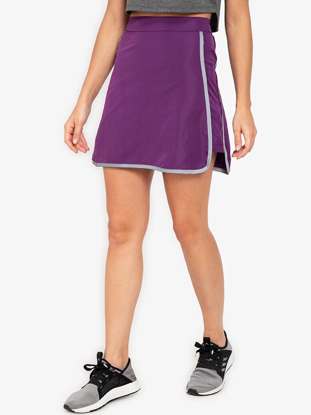 

ZALORA BASICS Purple Reflective Piping Skirt