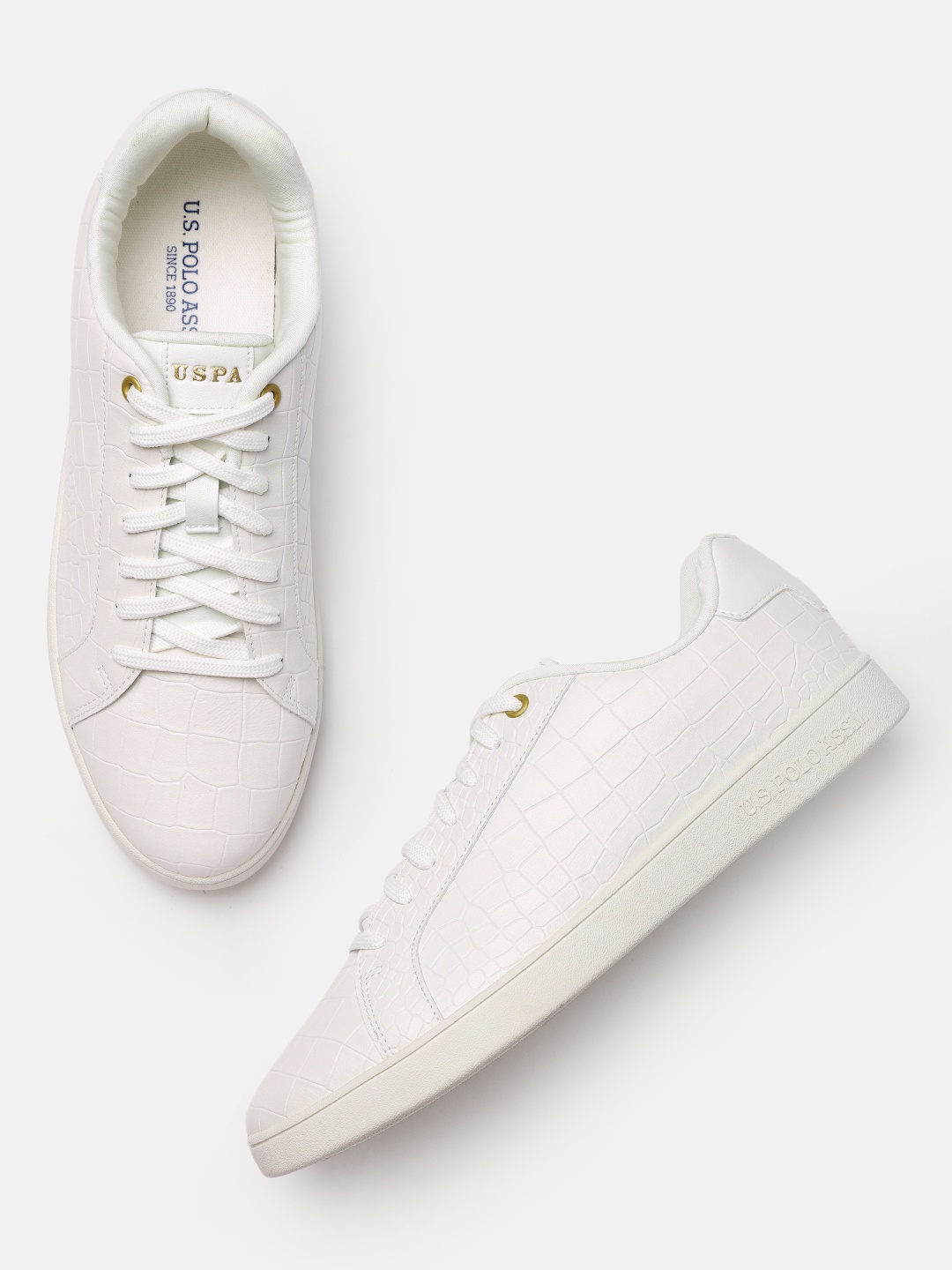 

U.S. Polo Assn. Men White Textured Sneakers