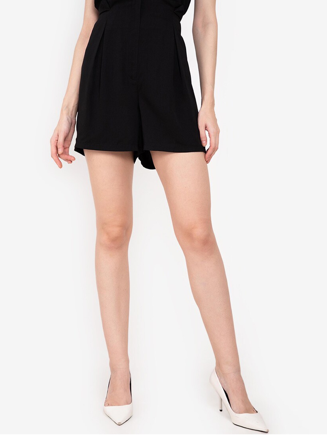 

ZALORA WORK Women Black High-Rise Shorts