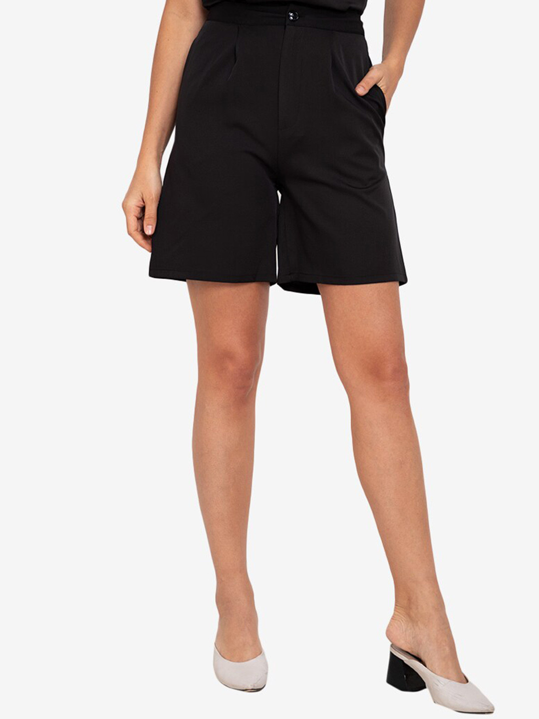 

ZALORA WORK Women Black High-Rise Shorts