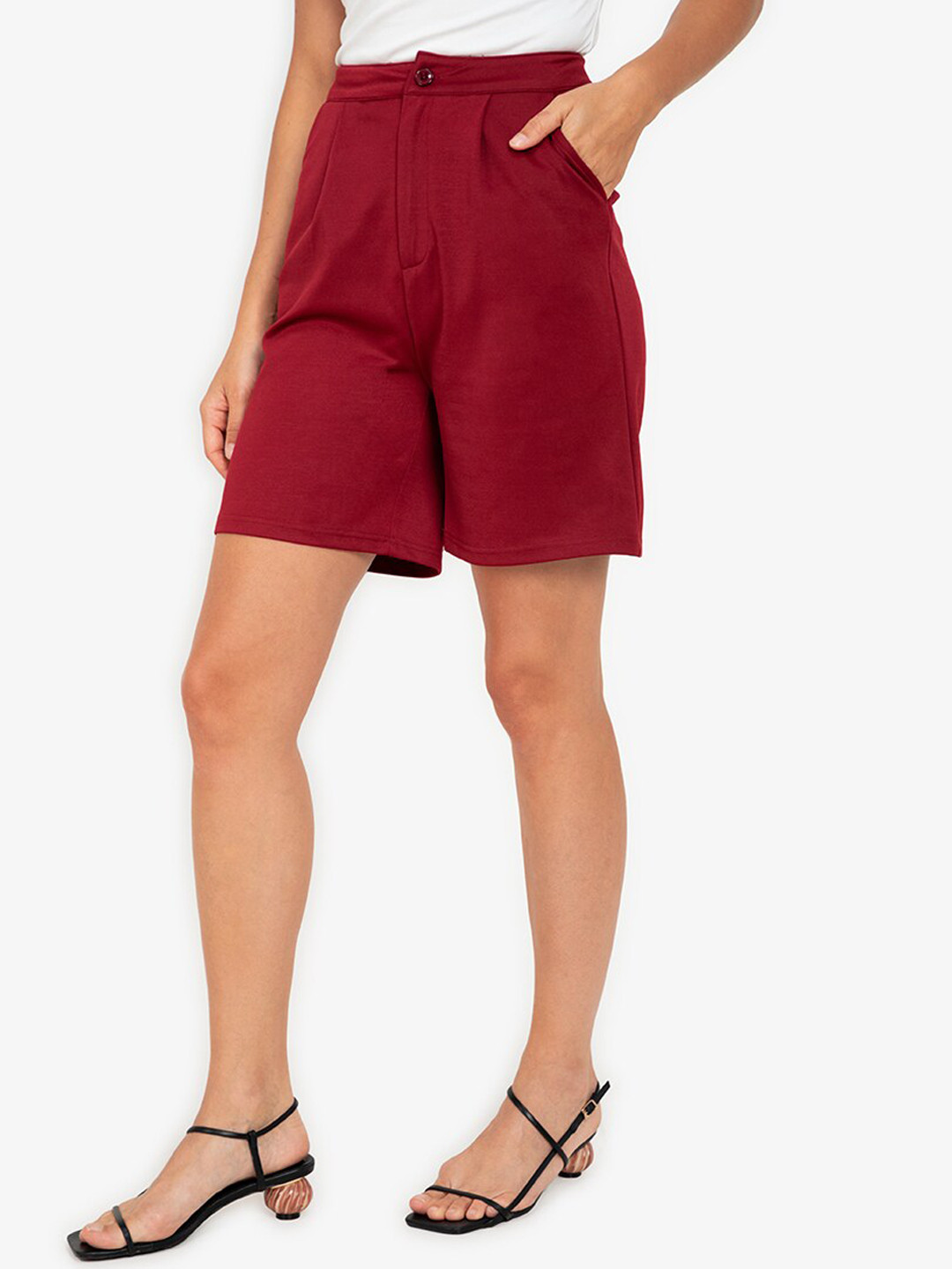 

ZALORA WORK Women Red High-Rise Shorts
