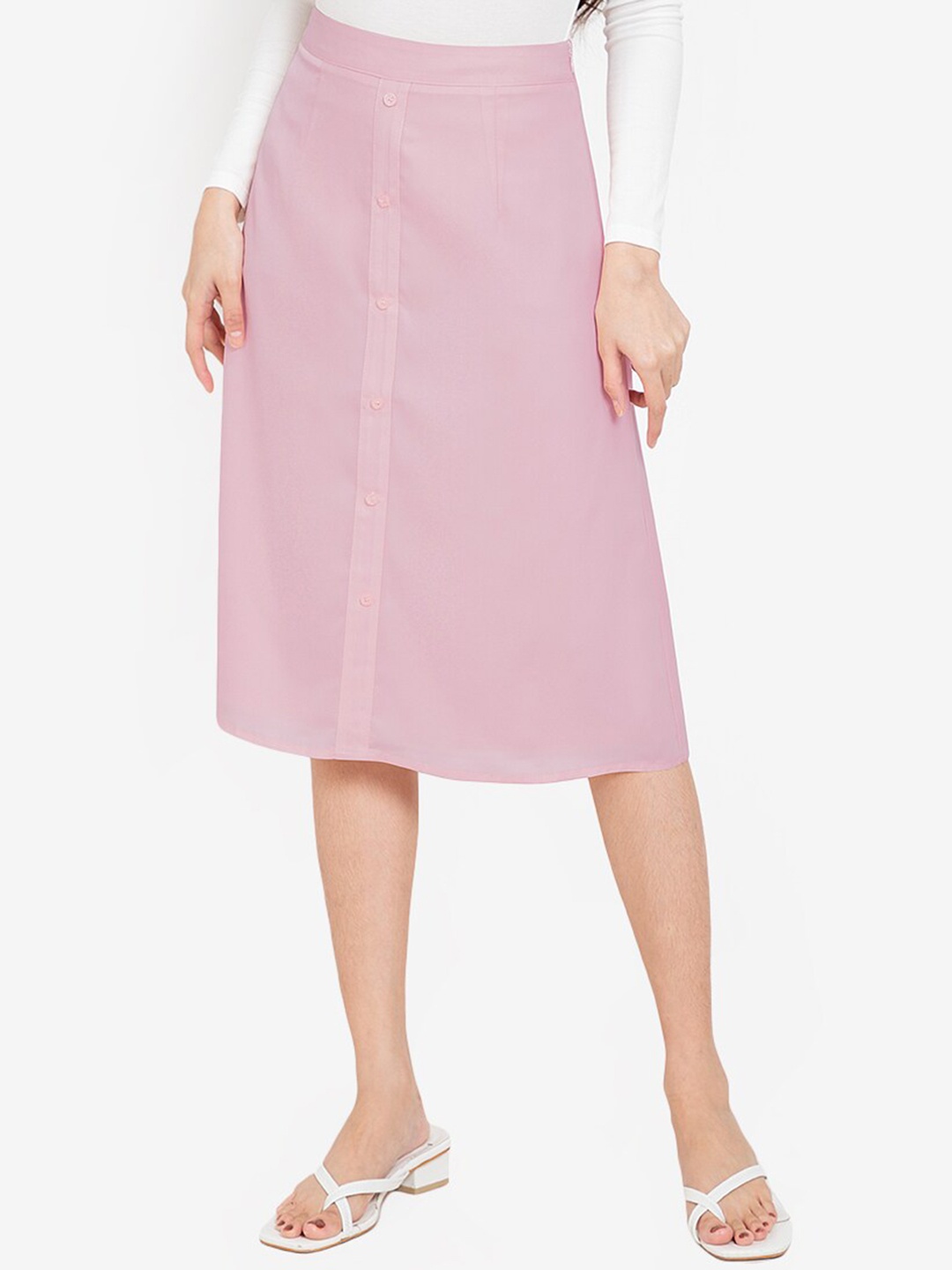 

ZALORA ACTIVE Pink Solid Button Drape Skirt