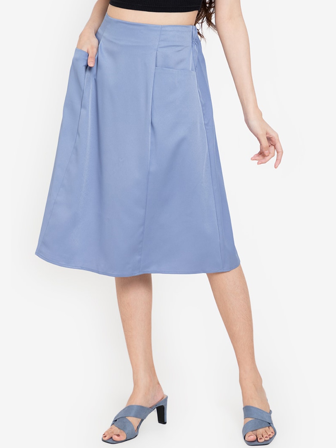 

ZALORA BASICS Blue A-Line Midi Skirt