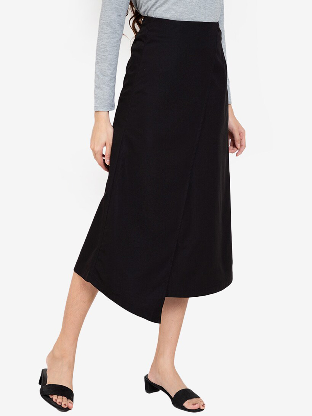 

ZALORA BASICS Women Black High Waist Wrap Skirt