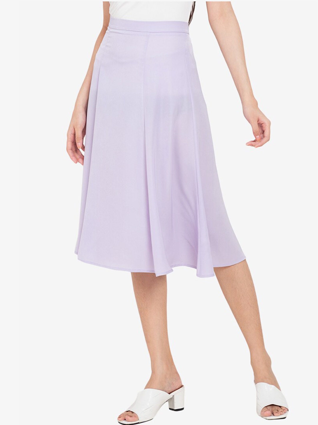 

ZALORA BASICS Purple Midi Flare Skirt