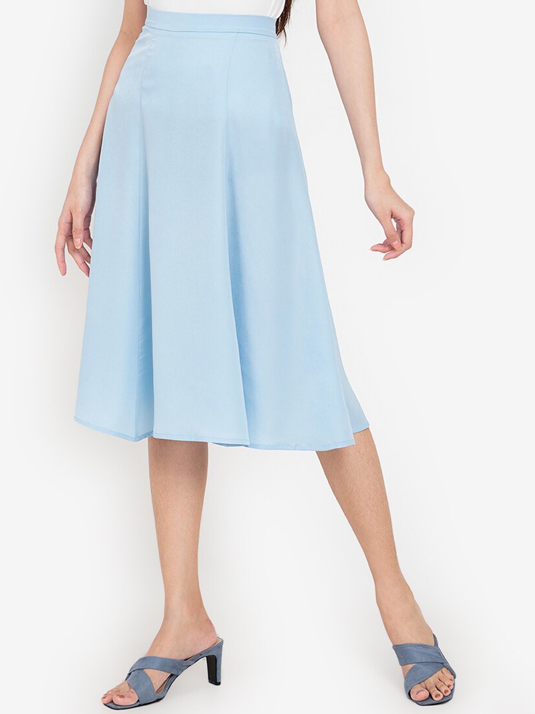 

ZALORA BASICS Blue Midi Flare Skirt