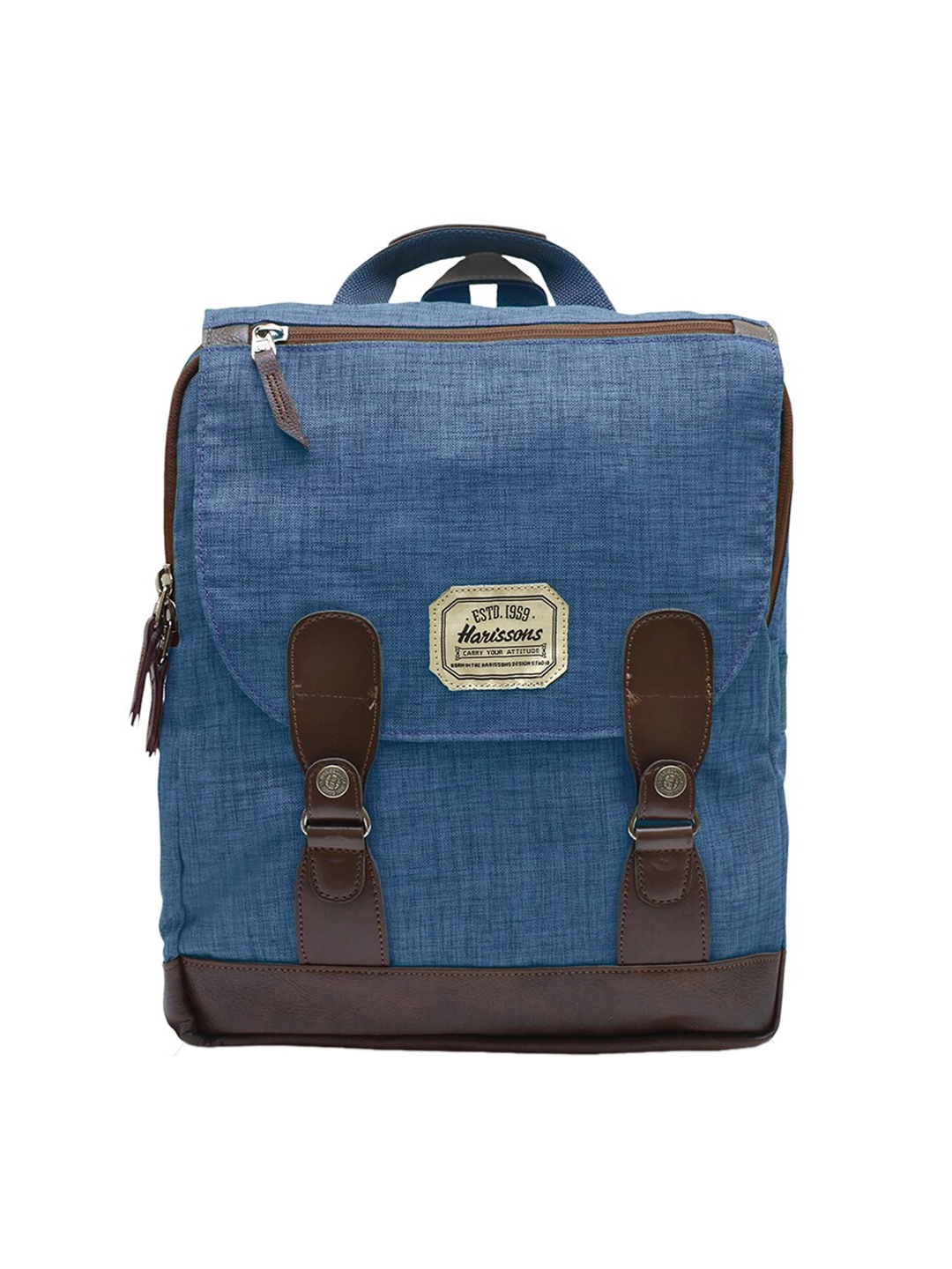 

Harissons Unisex Blue & Brown Solid Backpack