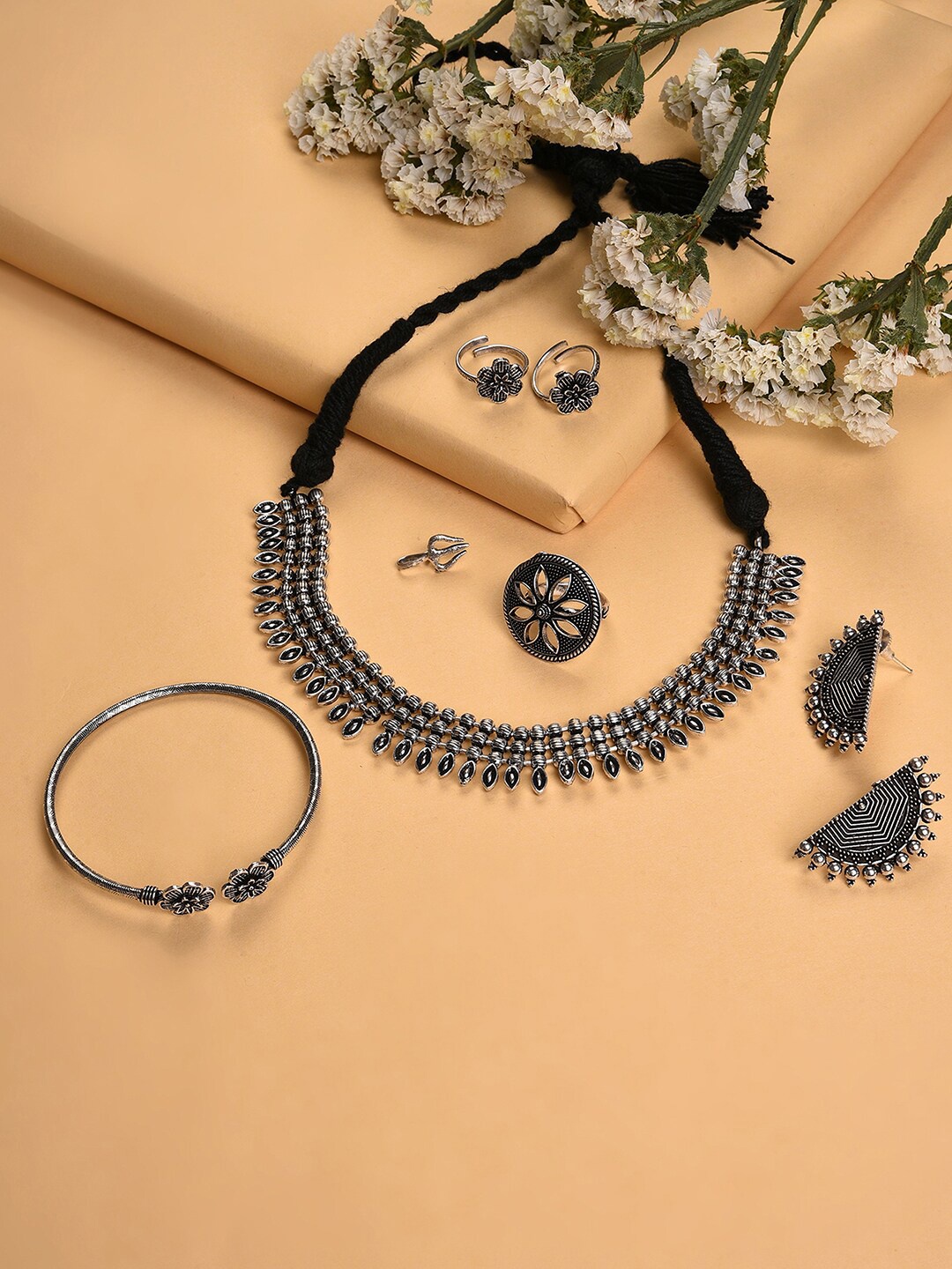 

SOHI Silver-Plated Designer Jewellery Set
