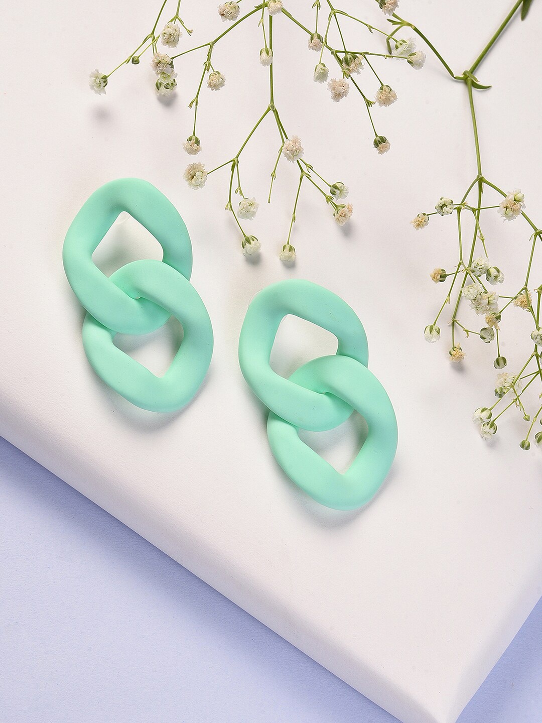 

SOHI Green Contemporary Studs Earrings