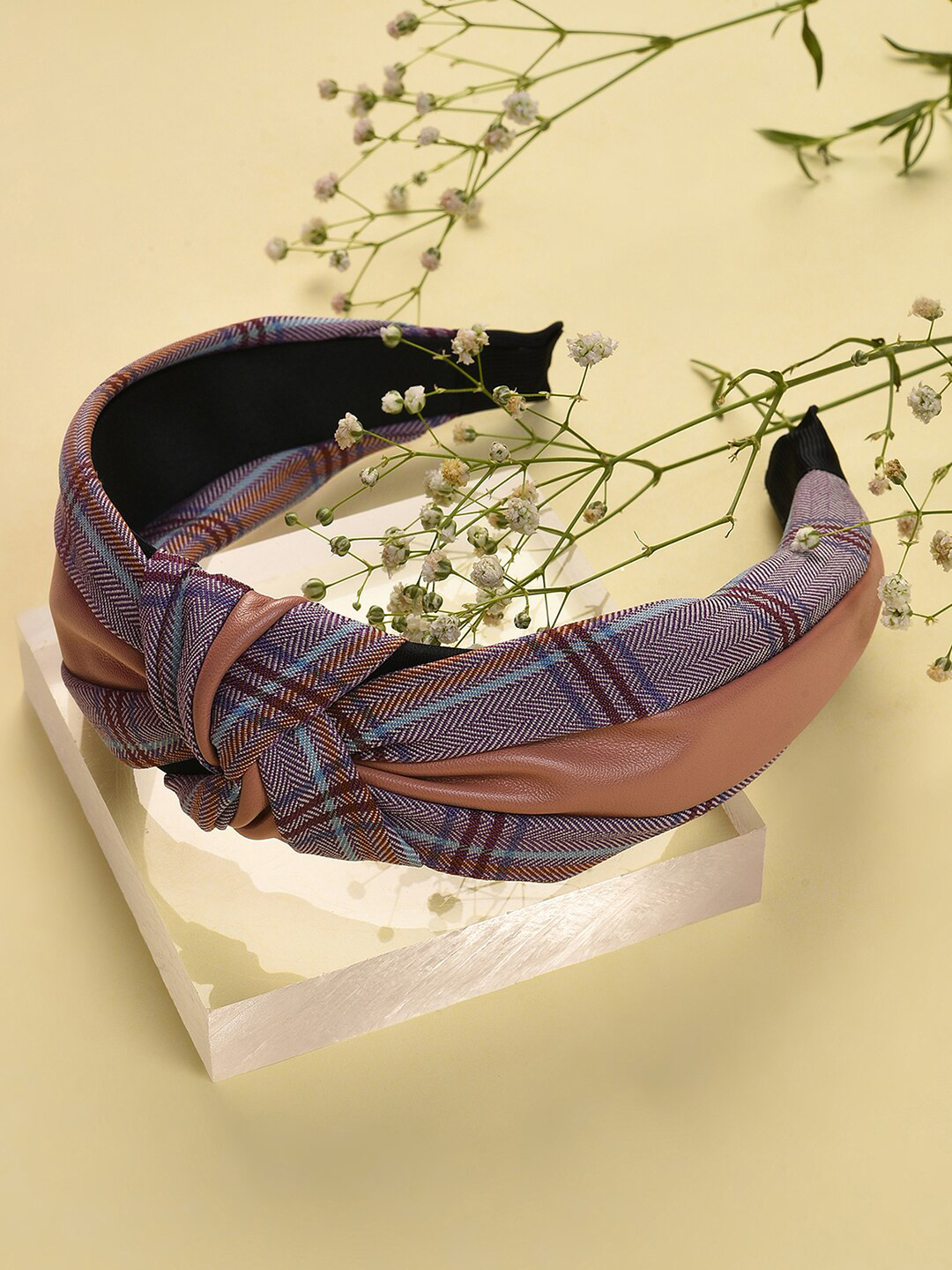 

SOHI Women Brown & Blue Printed Knotted Hair Band
