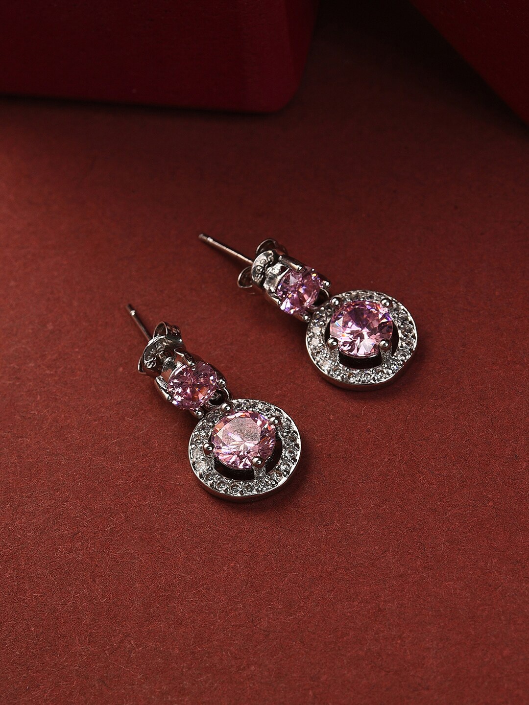 

SOHI Silver-Toned Contemporary Studs Earrings