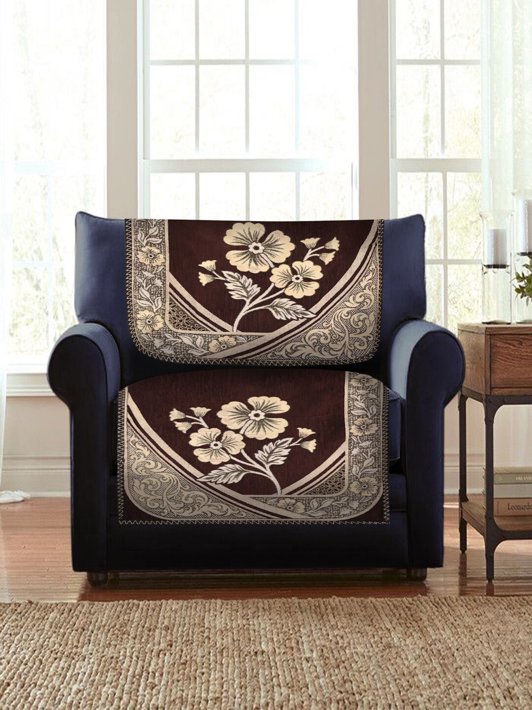 

MULTITEX Brown & Cream Set Of 10 Sofa Covers