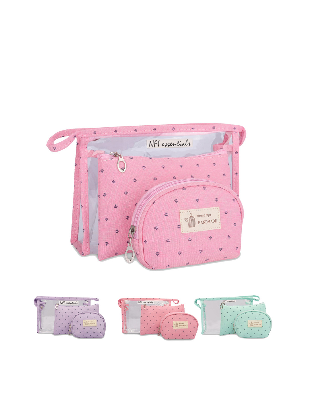 

NFI essentials Women Pink 3 Pcs Cosmetic pouch