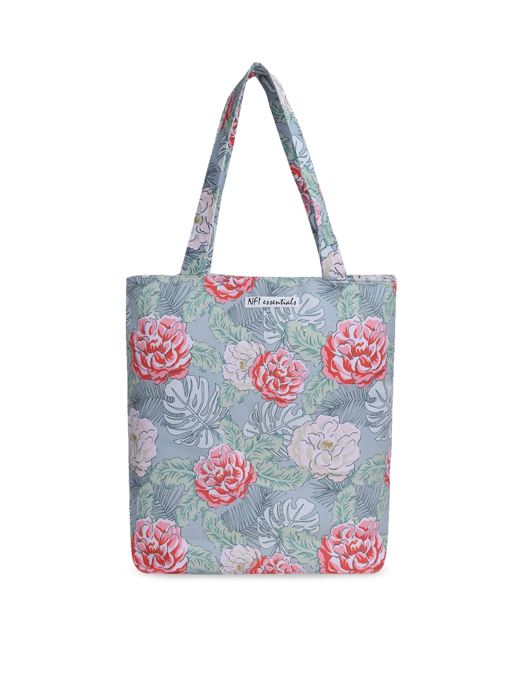

NFI essentials Blue Floral Printed Structured Shoulder Bag