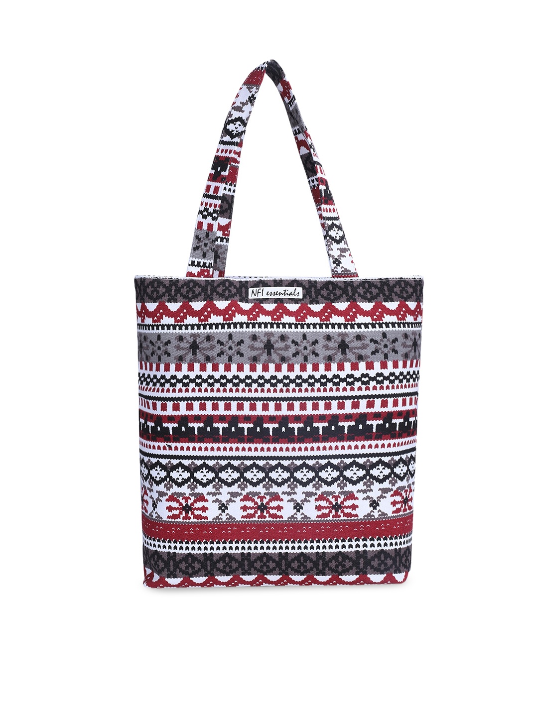 

NFI essentials Red Ethnic Motifs Printed Shopper Tote Bag