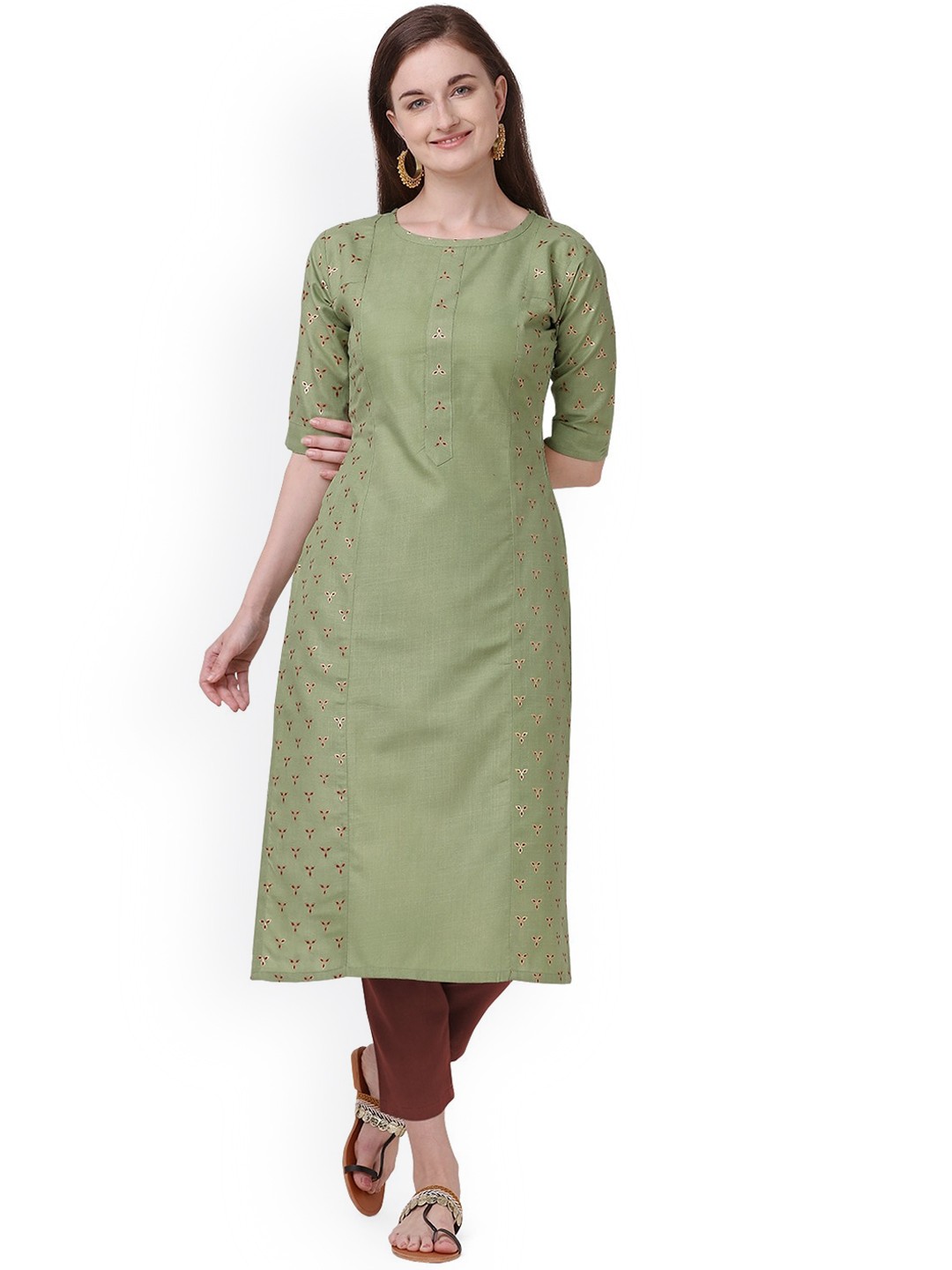 

Fashion Booms Women Green Ethnic Motifs Printed Kurta