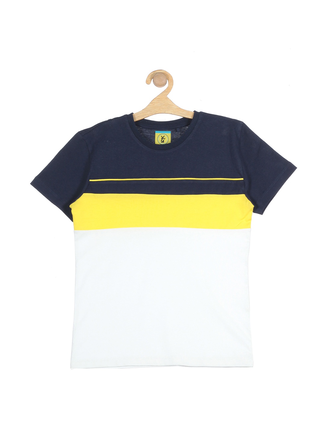 

Lil Lollipop Boys Navy Blue Colourblocked T-shirt