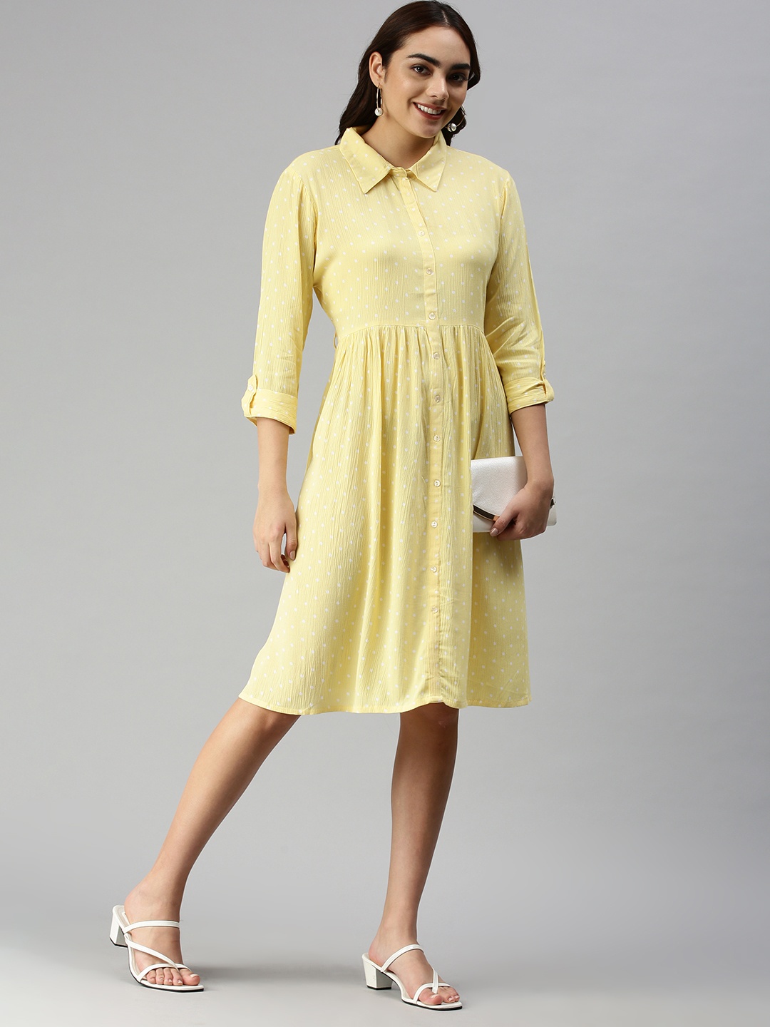 

SHOWOFF Yellow Shirt Dress