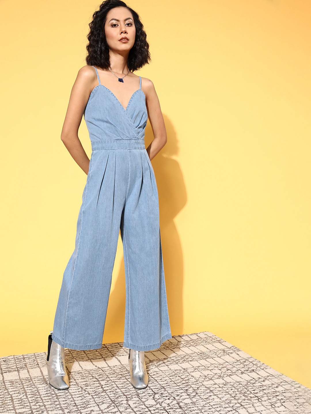 

SASSAFRAS Women Blue Solid Joyful Jumpsuit