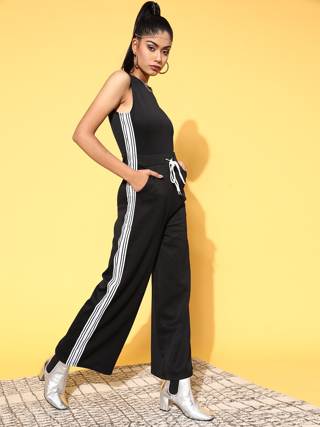 

SASSAFRAS Women Classic Black Solid Joyful Jumpsuit