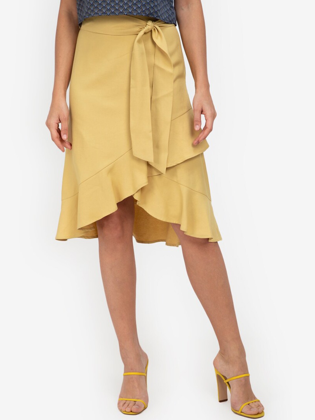 

ZALORA WORK Women Yellow Tulip Hem Skirt