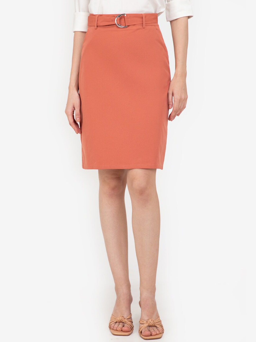 

ZALORA WORK Women Pink A-Line Skirt