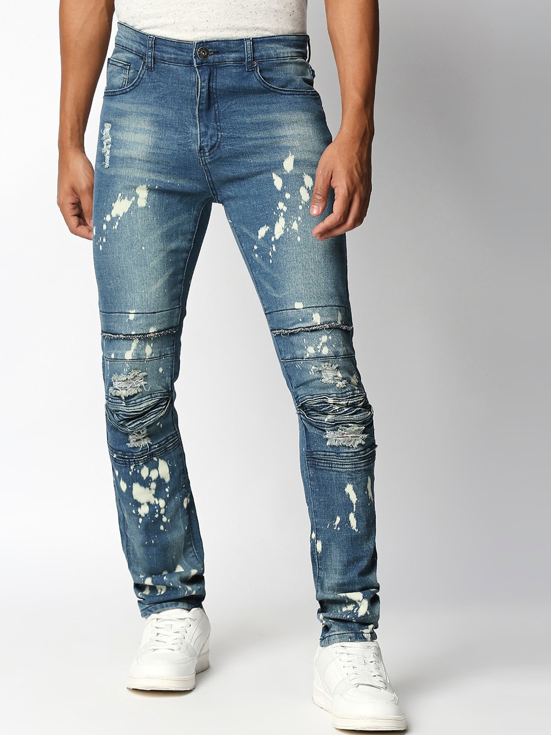 

WAIMEA Men Blue Heavy Fade Skinny Fit Stretchable Jeans