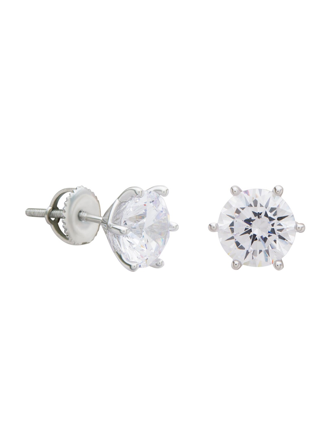 

ANAYRA White Circular Studs Earrings