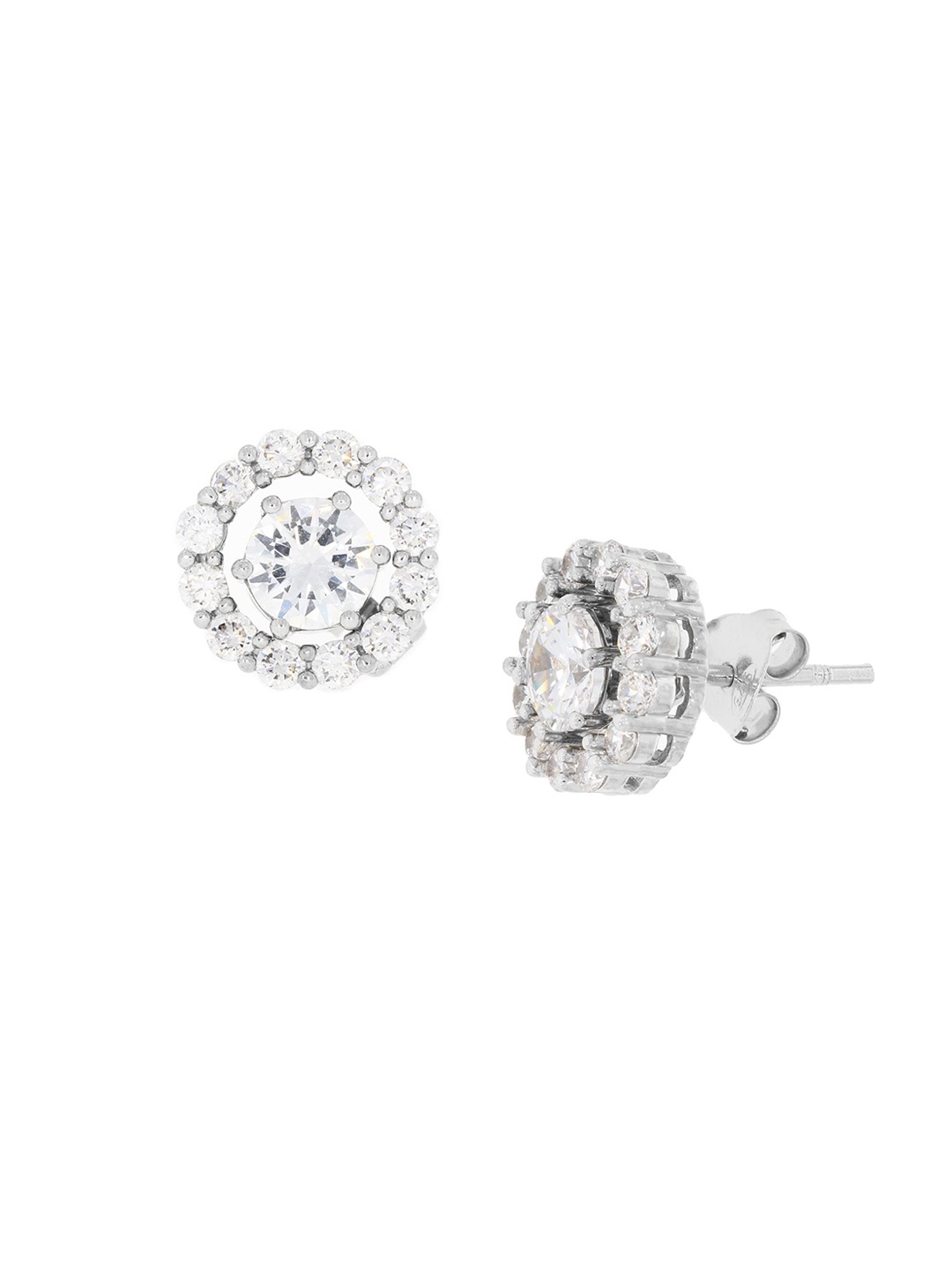 

ANAYRA White Circular Studs Earrings