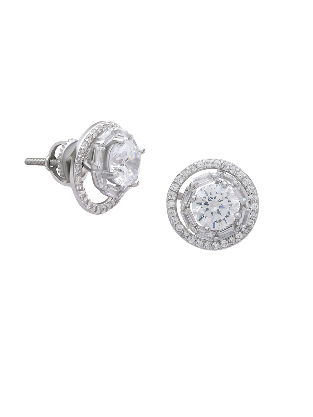 

ANAYRA White Circular Studs Earrings