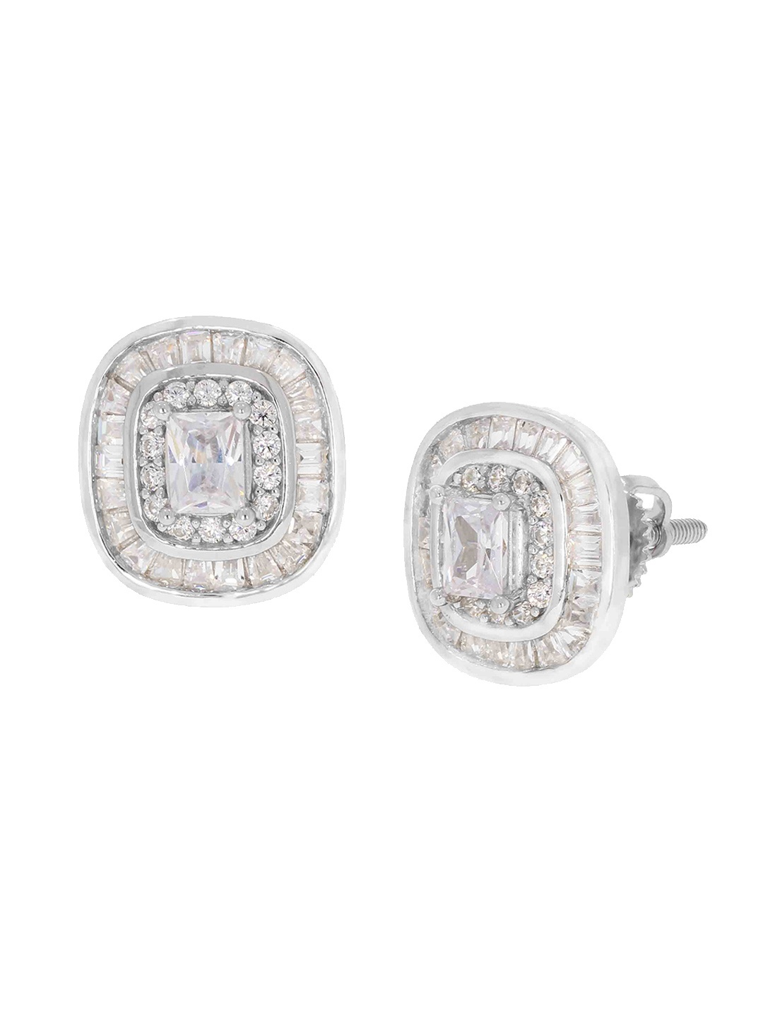 

ANAYRA White Circular Studs Earrings