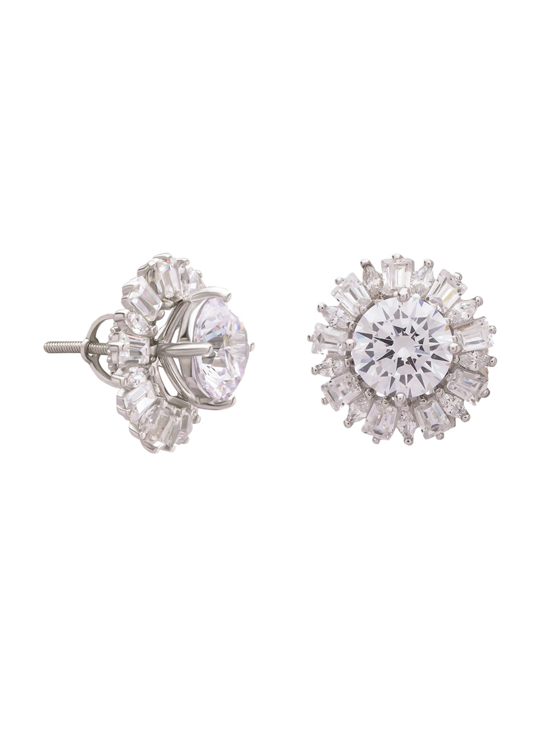 

ANAYRA White Circular Studs Earrings