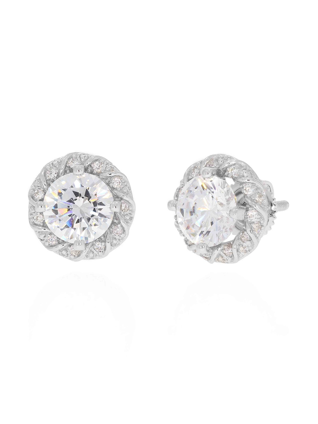 

ANAYRA White Circular Studs Earrings