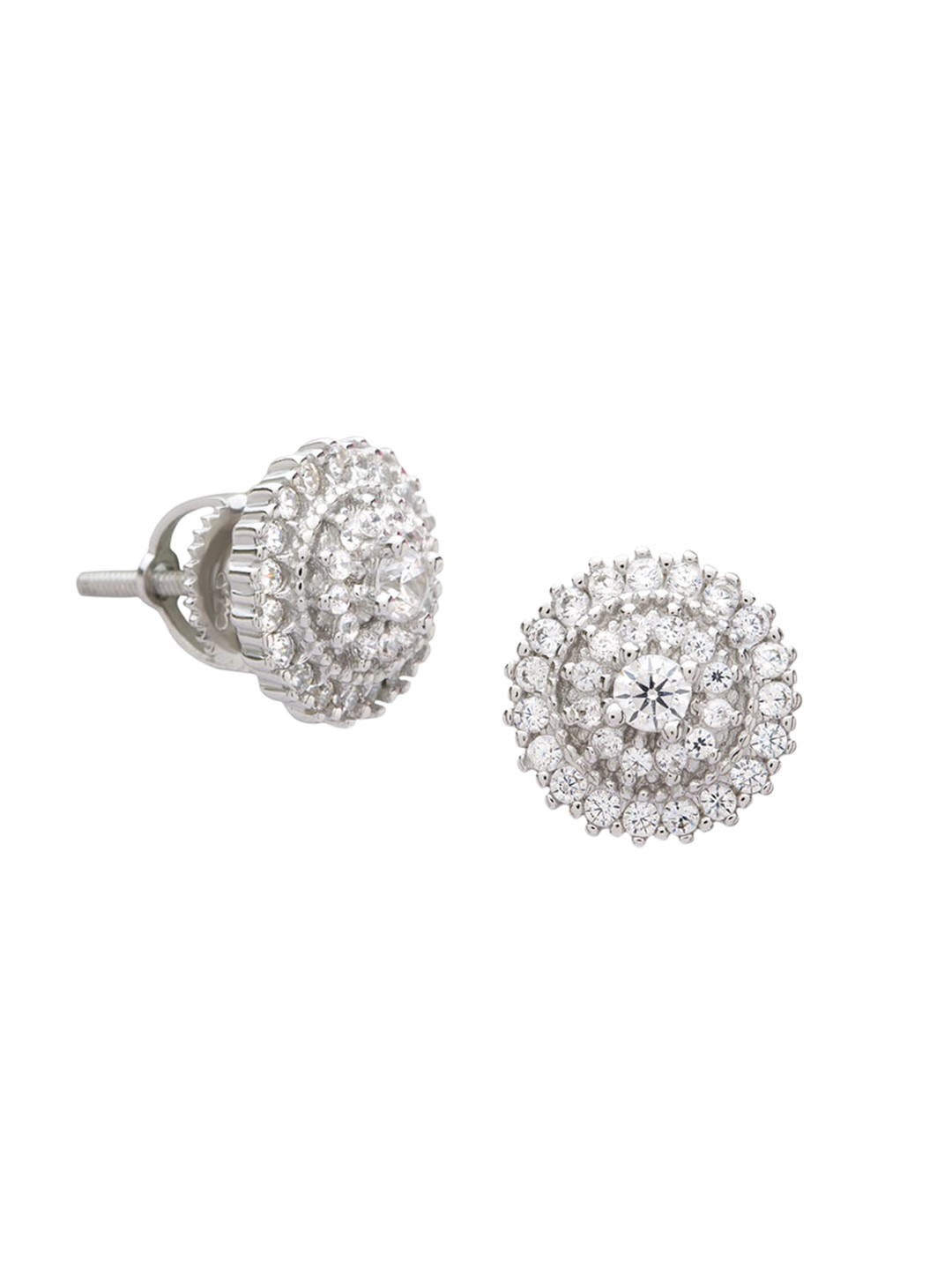 

ANAYRA White Circular Studs Earrings