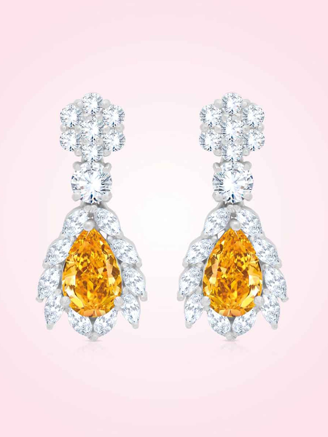 

ANAYRA White Circular Drop Earrings