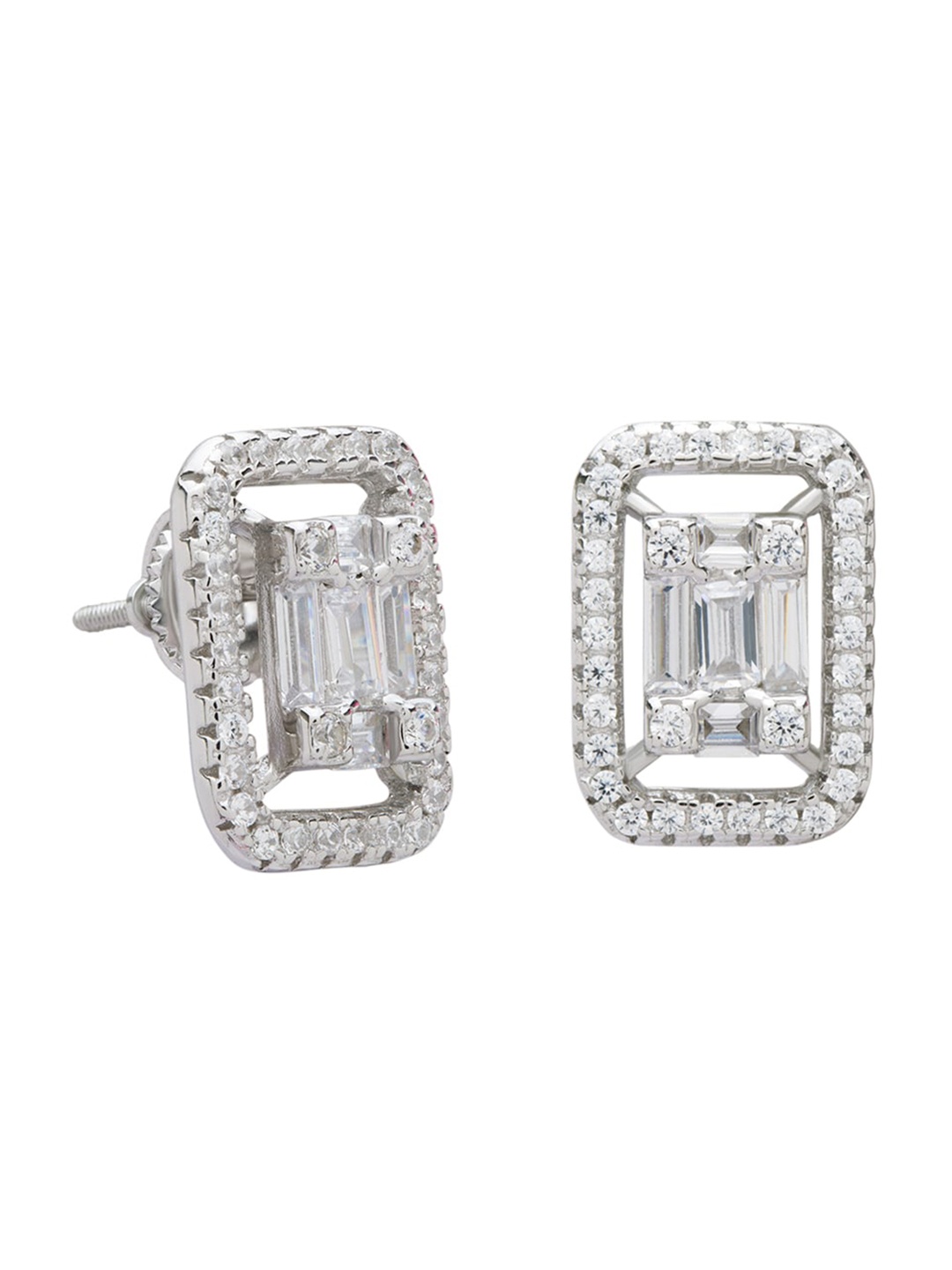 

ANAYRA White Circular Studs Earrings
