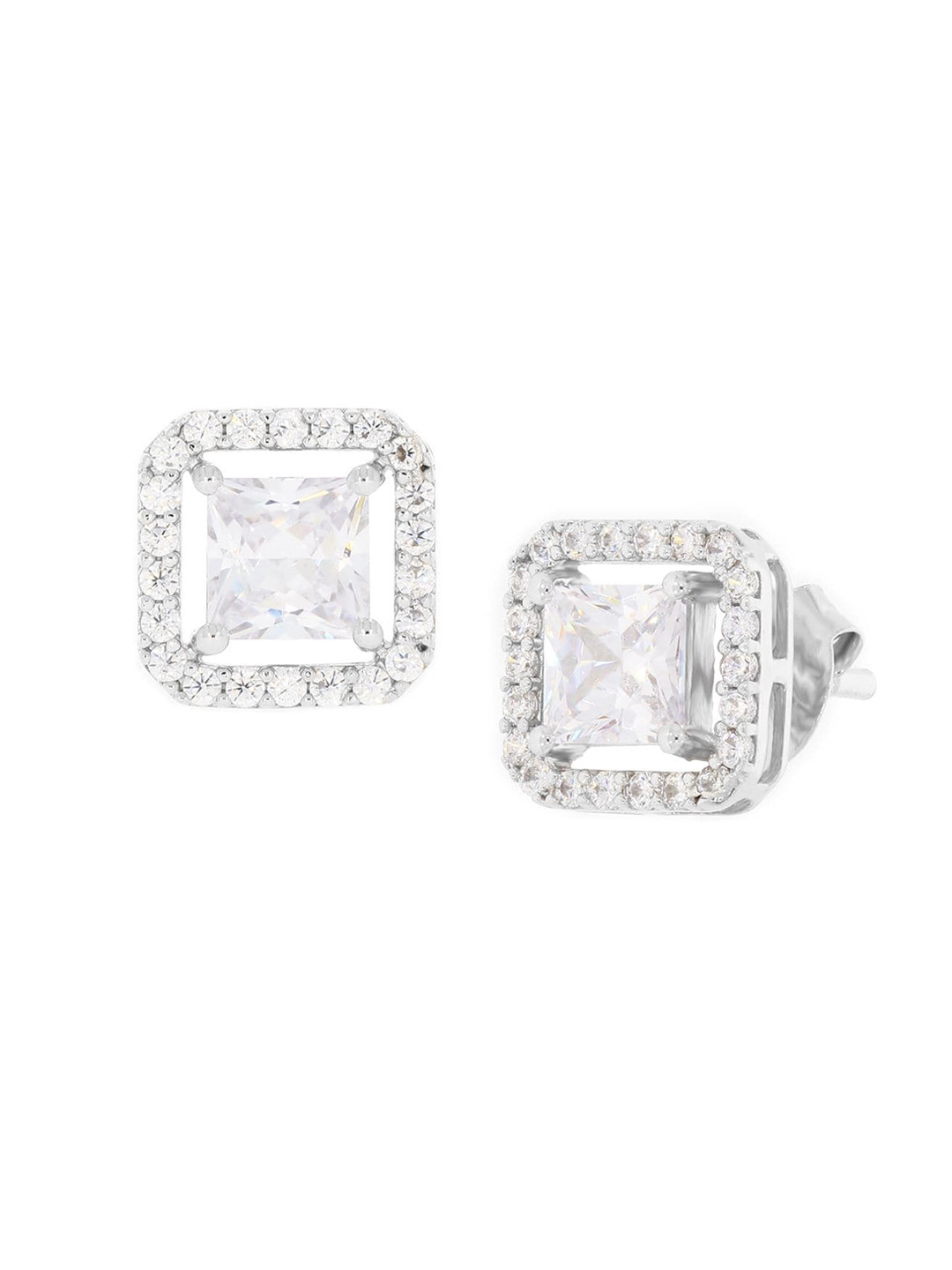 

ANAYRA White Circular Studs Earrings