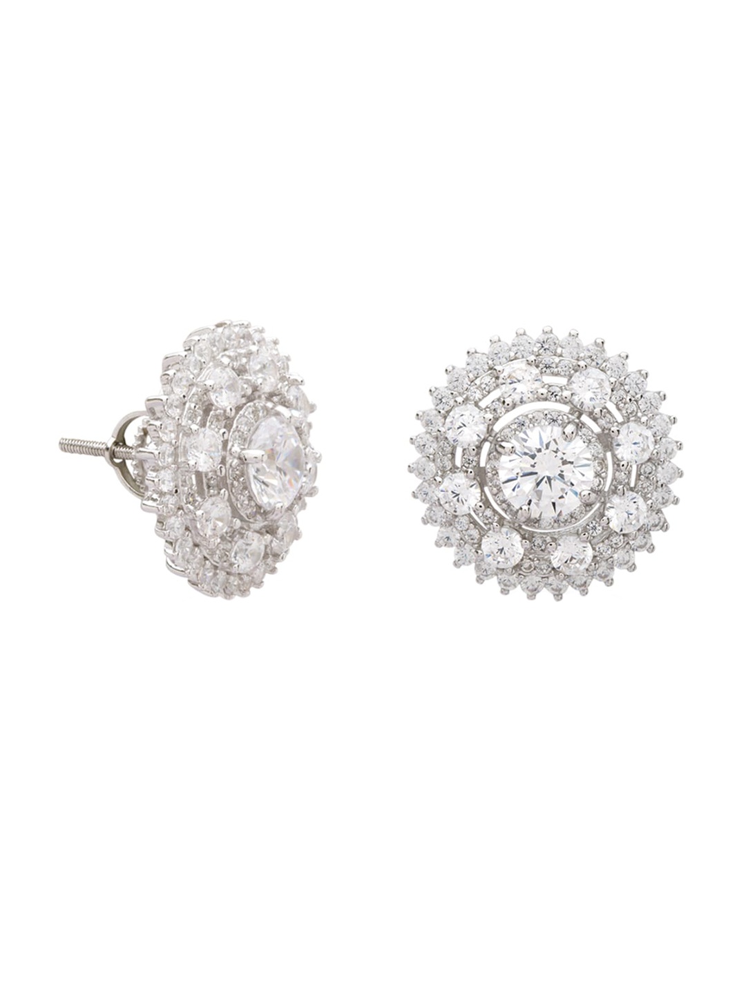 

ANAYRA White Circular Studs Earrings