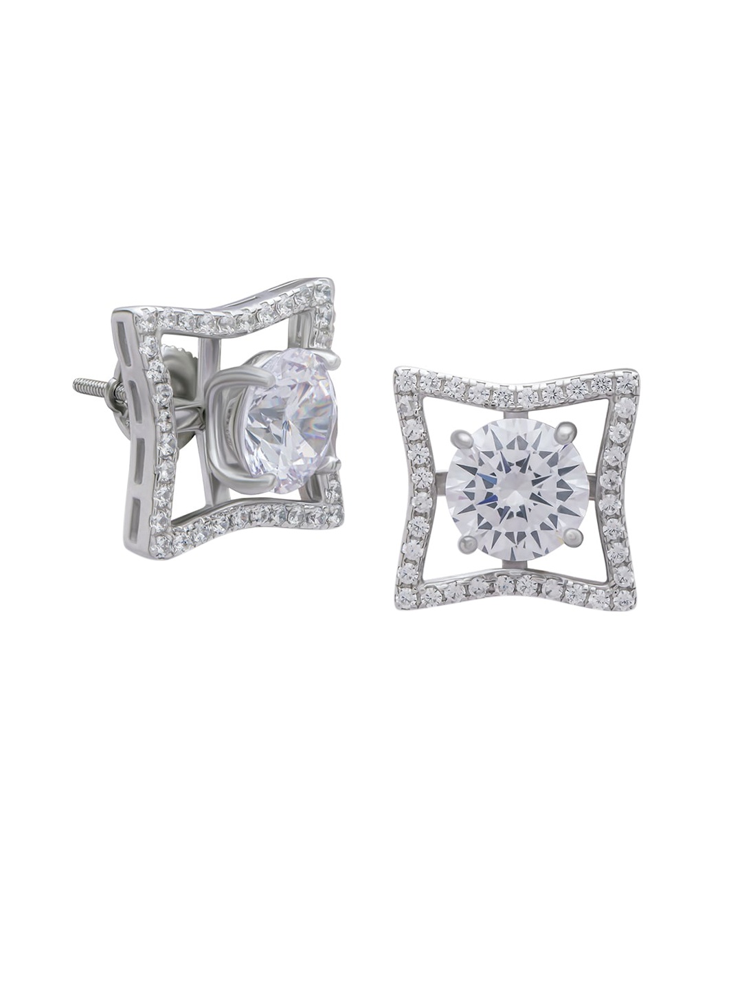 

ANAYRA White Circular Studs Earrings