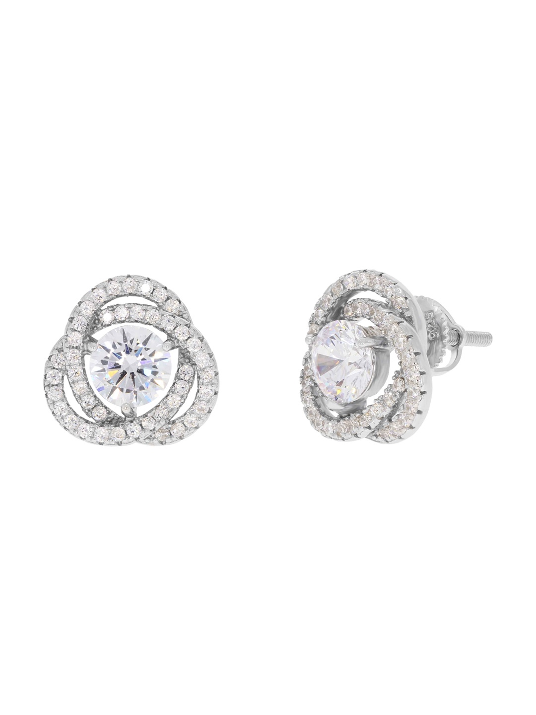 

ANAYRA White Circular Studs Earrings