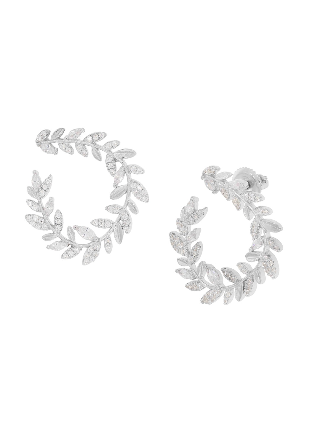 

ANAYRA White Circular Hoop Earrings