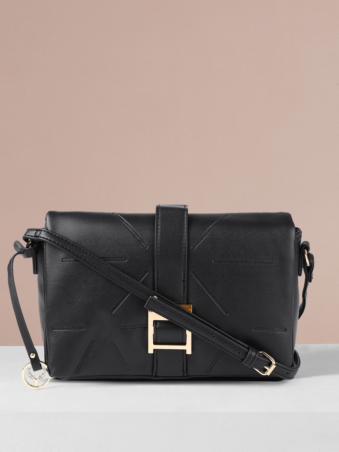 

Allen Solly Black PU Structured Sling Bag