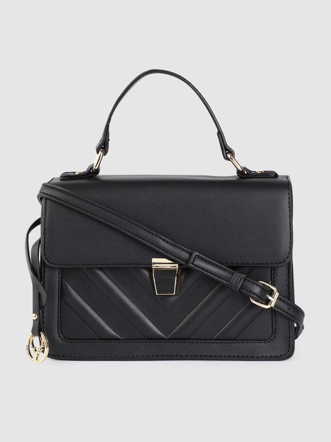 

Allen Solly Black Textured PU Structured Satchel