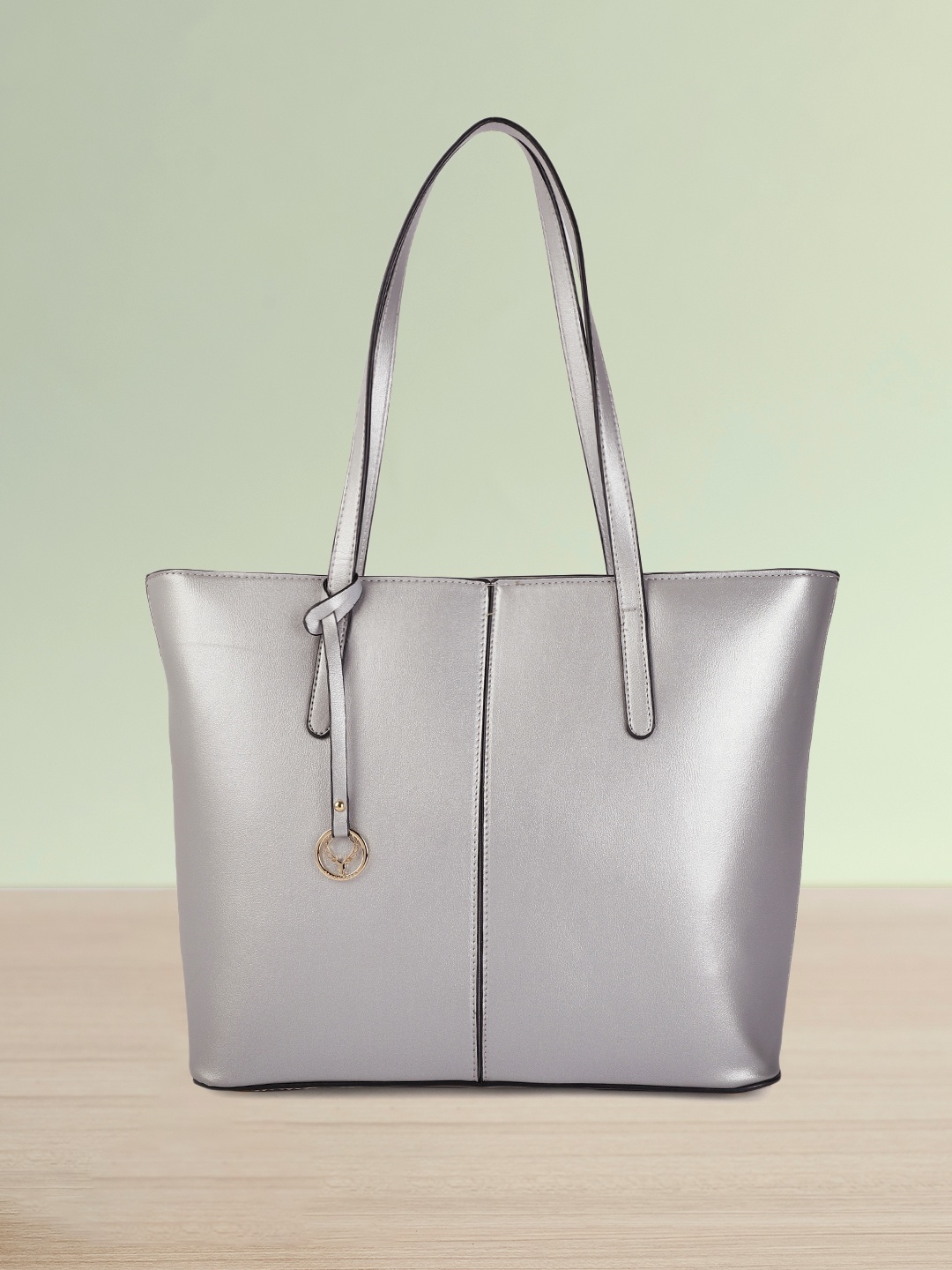 

Allen Solly Women Silver-Toned Solid Structured Shoulder Bag