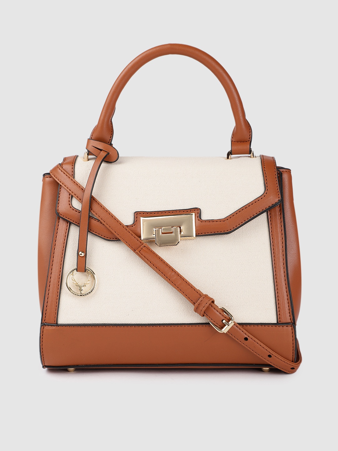 

Allen Solly Beige PU Structured Satchel