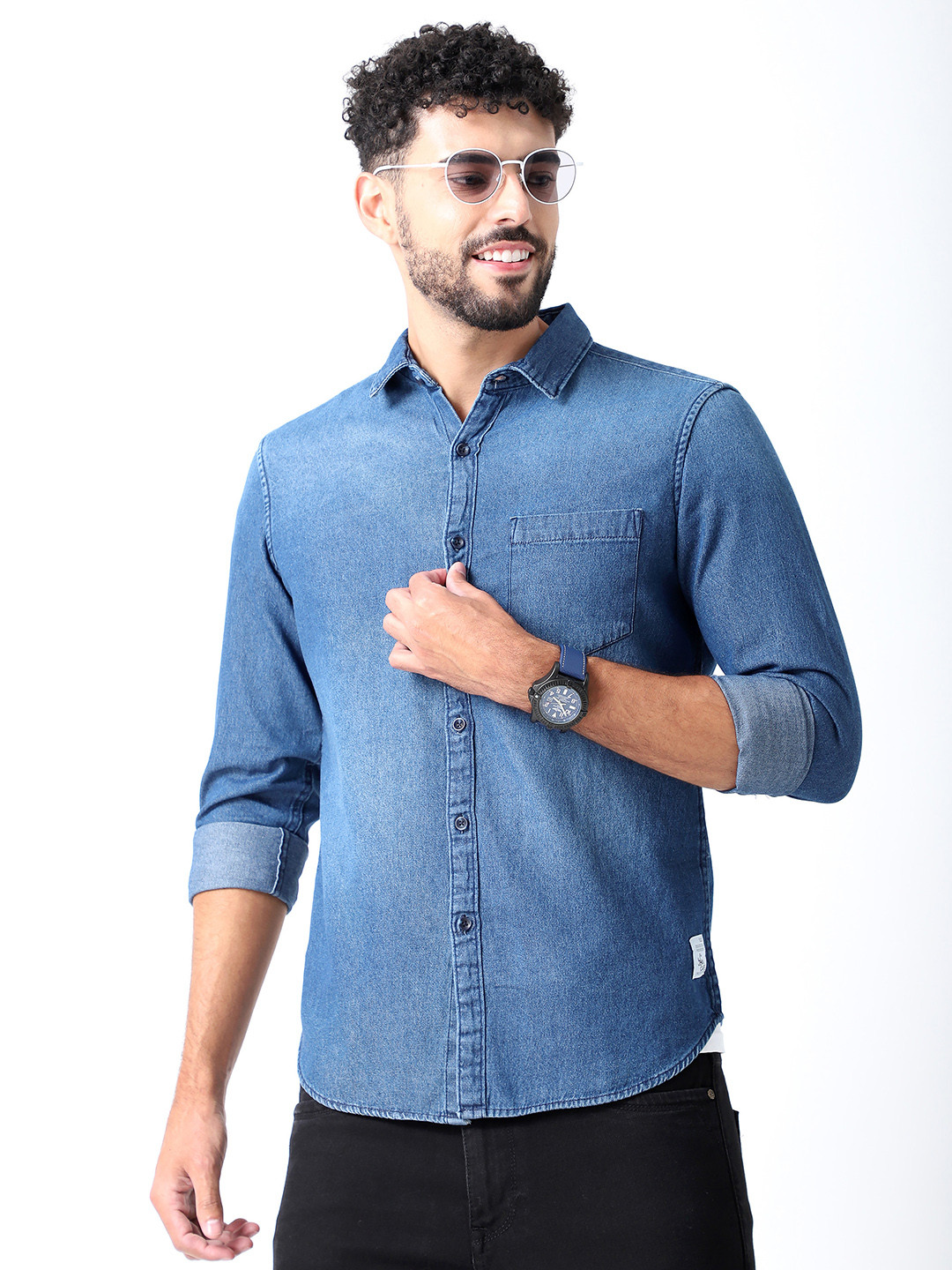 

Jean Cafe Men Blue Premium Casual Shirt