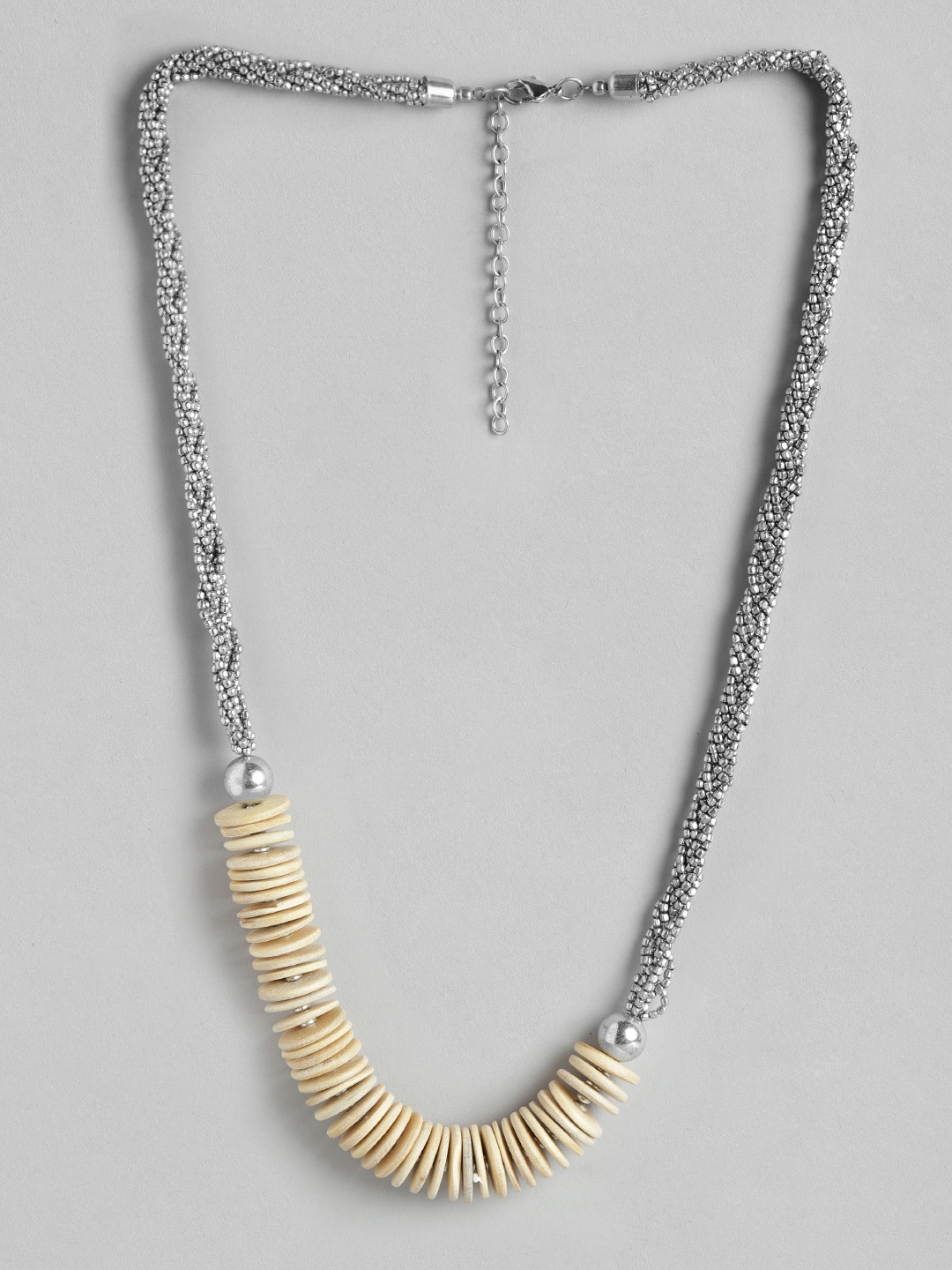 

RICHEERA Beige & Silver-Toned Artificial Stones Necklace