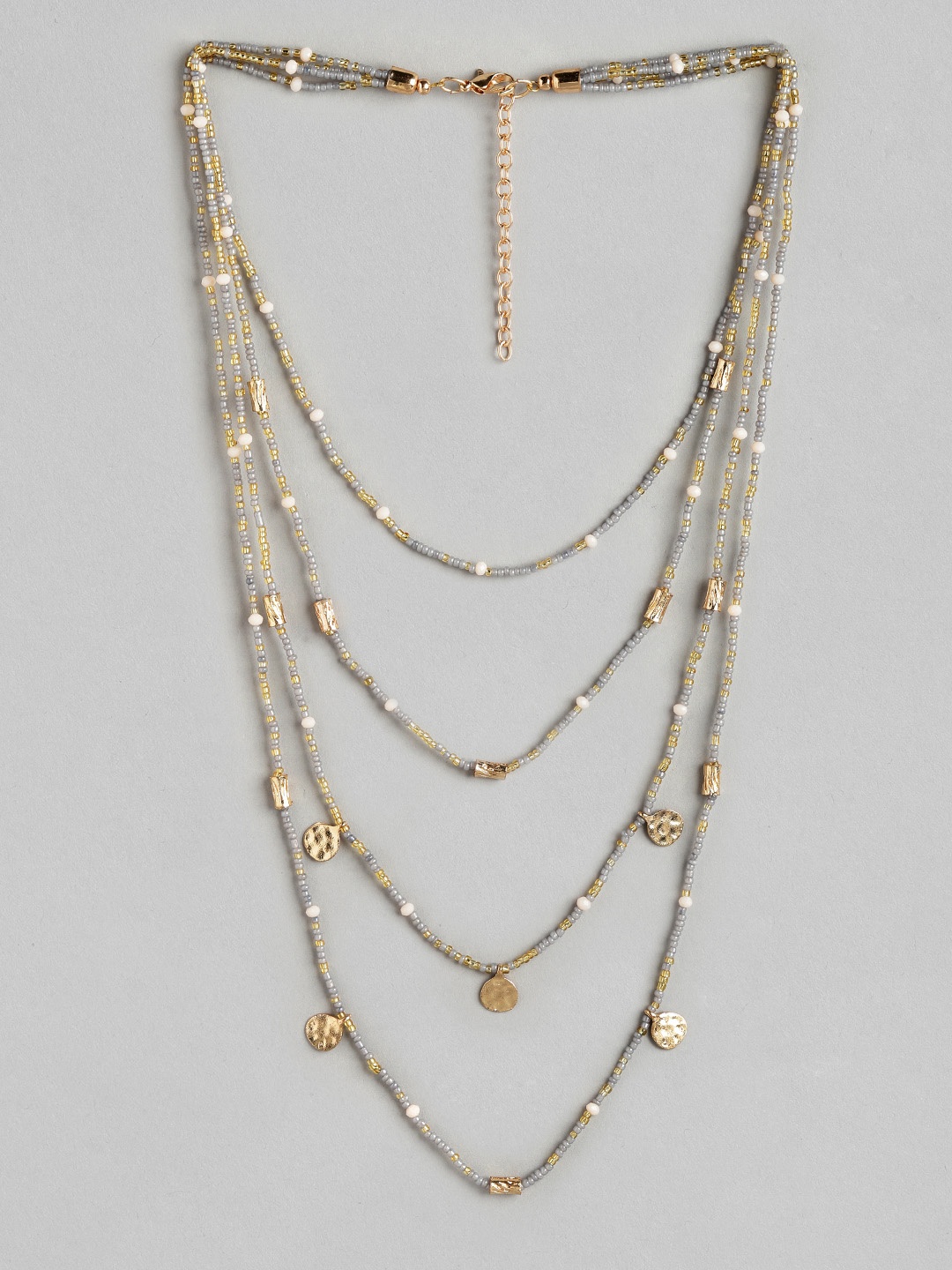 

RICHEERA Grey Gold-Plated Layered Necklace