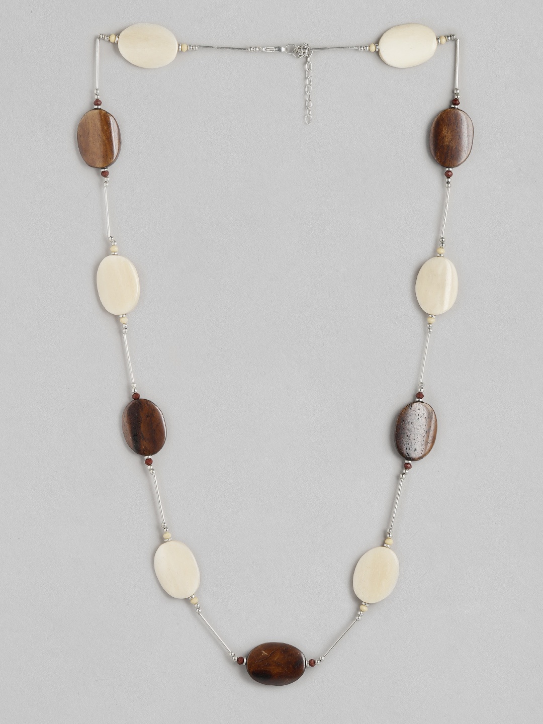 

RICHEERA Beige & Brown Silver-Plated Necklace